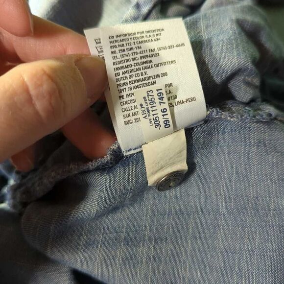 American Eagle Outfitter chambray‎ long sleeve blouse size XS - Picture 12 of 12